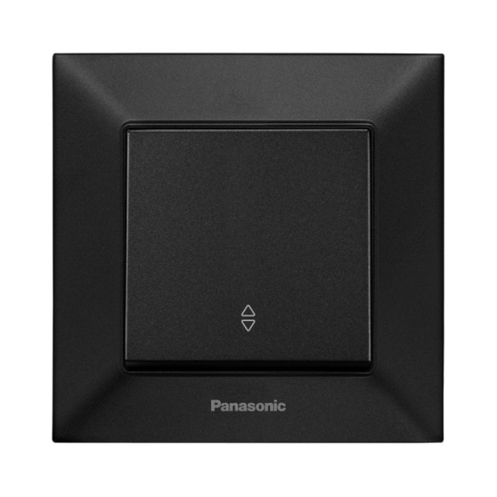 Вимикач 1-й швидкий монтаж прохідний чорний Panasonic Arkedia Slim