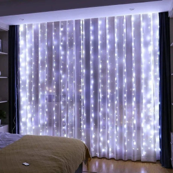 Гірлянда LED водоспад-роса 200LED 3*2м +USB БІЛА (10 ліній) 1564-03