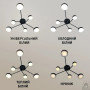 Люстра LED SMART ESLLSE OTTO 6R 75 Вт 1000x850x108 мм Чорно-золота 10507