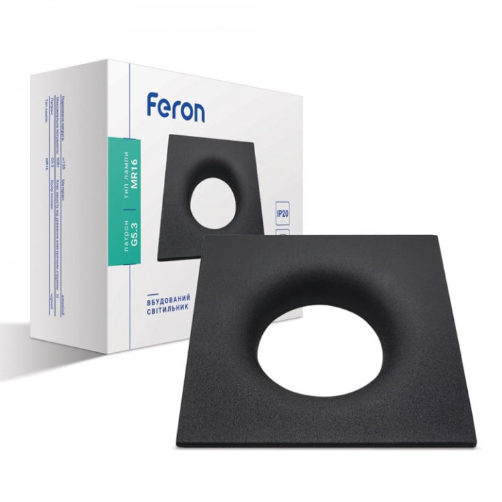 Світильник вбудований Feron DL8330 MR16/GU5.3 квадрат чорний