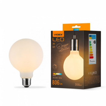 Лампа LED Videx  Filament 7W E27 A80 3000K Porcelain dimmable VL-DG80MO (484497)