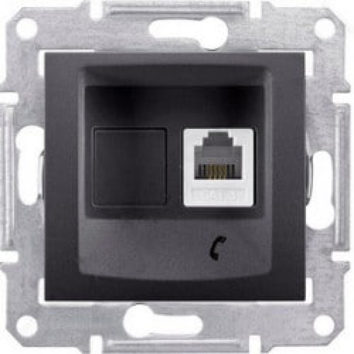 Розетка Schneider SEDNA 1-а телефонна графіт RJ11 SDN4101170