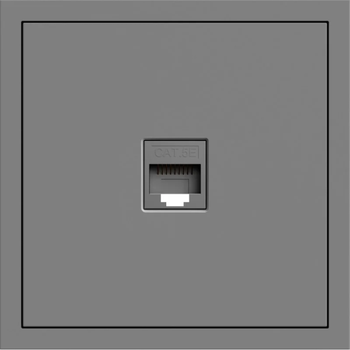 Розетка ARDERO ER151PC-G  комп’ютерна, механізм сірий (без рамки) Soft 80774