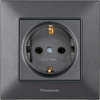 Розетка 1-а з/з  димчаста Panasonic Arkedia Slim WNTC02022DG-UA