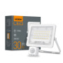 Прожектор VIDEX LED 30W з датчиком руху та освітл. 5000K  IP65 220V білий  VL-F2E-305W-S  (480413)