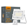 Прожектор VIDEX LED 20W з датчиком руху та освітл. 5000K  IP65 220V білий  VL-F2E-205W-S  (480420)
