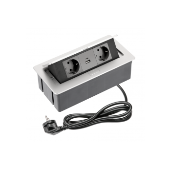 Подовжувач  GTV SOFT, 2 гнізда schucko,USB A+С, для офіса, AE-PBSUC2GS-53N